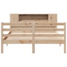 Lit bibliothèque sans matelas 160x200 cm bois massif de pin 