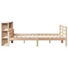 Lit bibliothèque sans matelas 160x200 cm bois massif de pin 