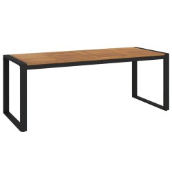 Table de jardin et pieds en forme de U 200x90x75 cm bois acacia 