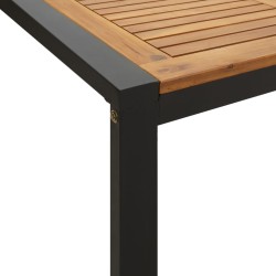 Table de jardin et pieds en forme de U 200x90x75 cm bois acacia 