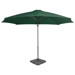 Parasol de jardin avec base portable vert 
