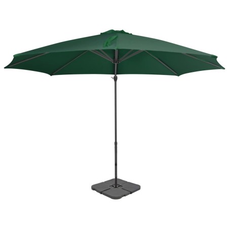 Parasol de jardin avec base portable vert 