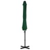 Parasol de jardin avec base portable vert 