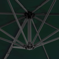 Parasol de jardin avec base portable vert 