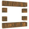 Ensemble de meubles TV 10 pcs Chêne fumé Bois d'ingénierie 