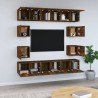 Ensemble de meubles TV 10 pcs Chêne fumé Bois d'ingénierie 