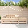 Salon de jardin 3 pcs avec coussins bois massif 