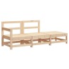 Salon de jardin 3 pcs avec coussins bois massif 