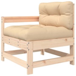 Salon de jardin 3 pcs avec coussins bois massif 