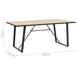 Table de salle à manger Chêne 200x100x75 cm MDF 