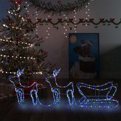 Décoration de Noël d'extérieur Renne et traîneau 576 LED 