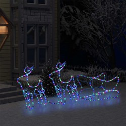 Décoration de Noël d'extérieur Renne et traîneau 576 LED 
