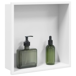 Niche de douche blanc mat 32x32x9 cm acier inoxydable 