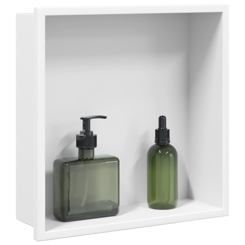 Niche de douche blanc mat 32x32x9 cm acier inoxydable 