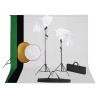 Kit de studio photo avec lampes toile de fond et réflecteur  