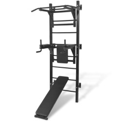 Tour de musculation murale multifonctions noire 