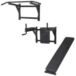 Tour de musculation murale multifonctions noire 