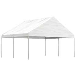 Belvédère avec toit blanc 4,46x5,88x3,75 m polyéthylène 