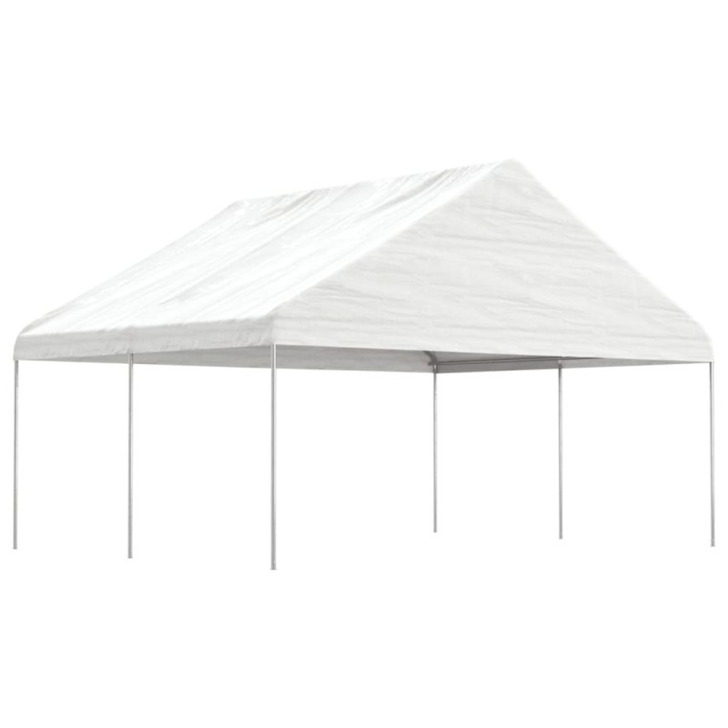 Belvédère avec toit blanc 4,46x5,88x3,75 m polyéthylène 