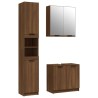 Ensemble d'armoires de salle de bain 3 pcs chêne marron 