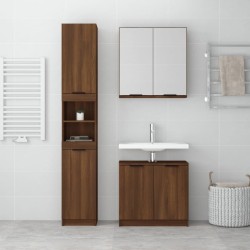 Ensemble d'armoires de salle de bain 3 pcs chêne marron 