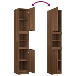 Ensemble d'armoires de salle de bain 3 pcs chêne marron 