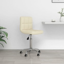 Chaise pivotante de bureau Crème Tissu 