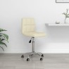 Chaise pivotante de bureau Crème Tissu 