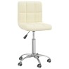 Chaise pivotante de bureau Crème Tissu 