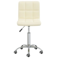 Chaise pivotante de bureau Crème Tissu 