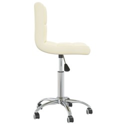Chaise pivotante de bureau Crème Tissu 