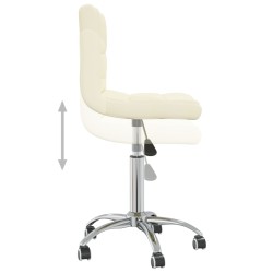 Chaise pivotante de bureau Crème Tissu 