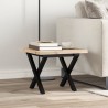Table basse cadre en X 50x50x35,5cm bois de pin massif et acier 