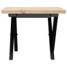 Table basse cadre en X 50x50x35,5cm bois de pin massif et acier 