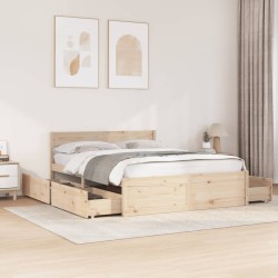 Cadre de lit sans matelas 150x200 cm bois de pin massif 