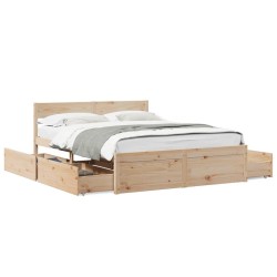Cadre de lit sans matelas 150x200 cm bois de pin massif 
