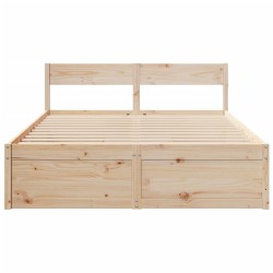 Cadre de lit sans matelas 150x200 cm bois de pin massif 