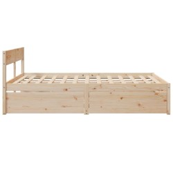 Cadre de lit sans matelas 150x200 cm bois de pin massif 