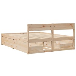 Cadre de lit sans matelas 150x200 cm bois de pin massif 