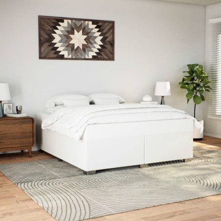Cadre de lit sans matelas blanc 200x200 cm similicuir 