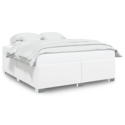 Cadre de lit sans matelas blanc 200x200 cm similicuir 