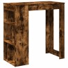 Table de bar avec étagères chêne fumé bois d'ingénierie 