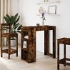 Table de bar avec étagères chêne fumé bois d'ingénierie 