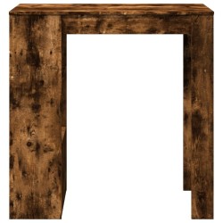 Table de bar avec étagères chêne fumé bois d'ingénierie 