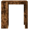 Table de bar avec étagères chêne fumé bois d'ingénierie 