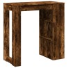 Table de bar avec étagères chêne fumé bois d'ingénierie 