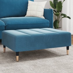 Repose-pied bleu 77x55x31 cm velours 