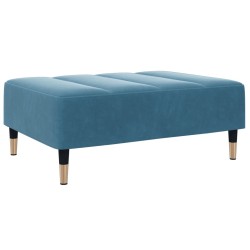 Repose-pied bleu 77x55x31 cm velours 