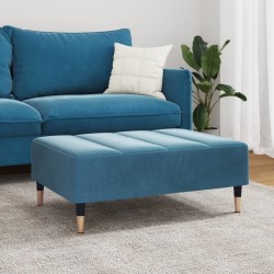Repose-pied bleu 77x55x31 cm velours 