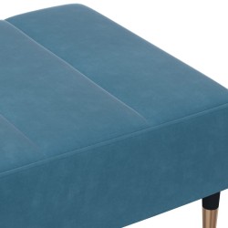 Repose-pied bleu 77x55x31 cm velours 